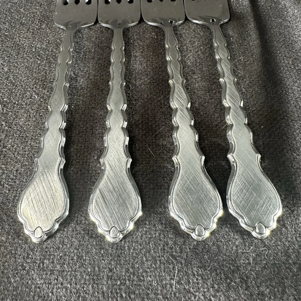 4 CELLO Salad‎ Forks Oneida Community Burnished Stainless Steel 6 3/4